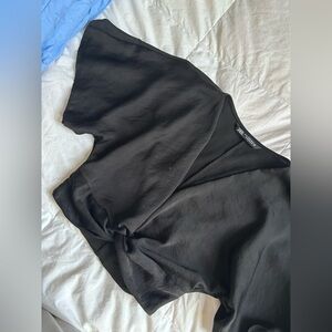 Zara Twist-Front Satin Crop Top